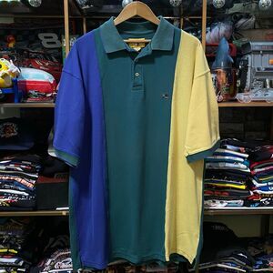 Vintage 90s Duck Head Colorblock Polo Shirt Mens XL Teal Blue Yellow